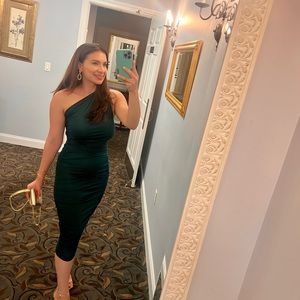 Emerald Green one shoulder dress in Size S